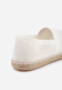 Renee - Białe Espadryle z Plecioną Cholewką przed Kostkę Mokosa. Okazja: na co dzień. Wysokość cholewki: przed kostkę. Kolor: biały. Materiał: jeans. Szerokość cholewki: normalna. Styl: elegancki, wakacyjny, casual #9
