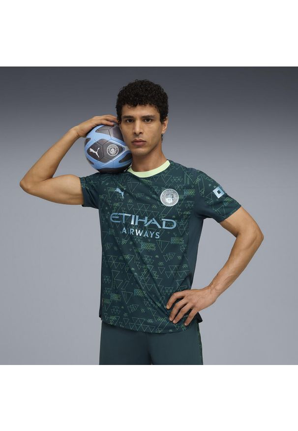 Puma - Męska autentyczna czwarta koszulka Manchester City 25/26 PUMA. Kolor: zielony. Sport: piłka nożna