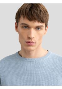 Big-Star - Sweter męski bawełniany błękitny Neilon 400. Okazja: na co dzień, do pracy. Kolor: niebieski. Materiał: bawełna. Wzór: ze splotem. Styl: klasyczny, casual #3