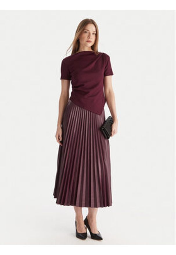 Vero Moda Spódnica z imitacji skóry Bella Holly 10319036 Fioletowy Regular Fit. Kolor: fioletowy. Materiał: skóra