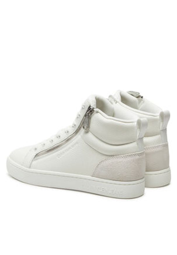 Calvin Klein Jeans Sneakersy Classic Cupsole Zip Mid In YM0YM01156 Biały. Kolor: biały. Materiał: skóra