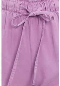 Deha Szorty damskie kolor różowy gładkie high waist. Stan: podwyższony. Kolor: fioletowy. Wzór: gładki #3