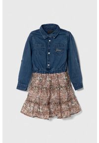 Guess sukienka dziecięca mini rozkloszowana. Długość rękawa: długi rękaw. Typ sukienki: rozkloszowane. Długość: mini #1