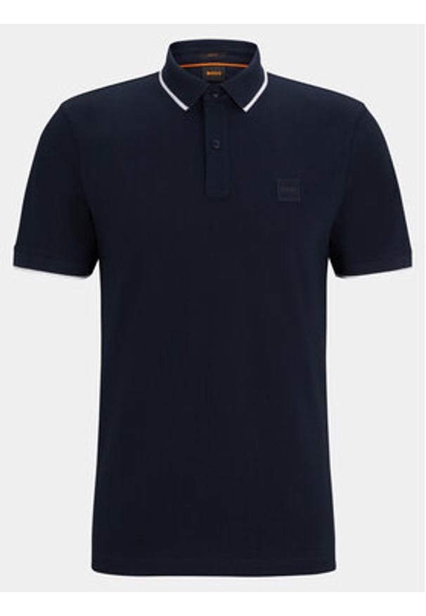 BOSS - Boss Polo Passertip 50507699 Granatowy Slim Fit. Typ kołnierza: polo. Kolor: niebieski. Materiał: bawełna