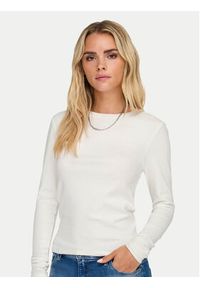 only - ONLY Bluzka Riley 15323159 Biały Slim Fit. Kolor: biały. Materiał: bawełna #5
