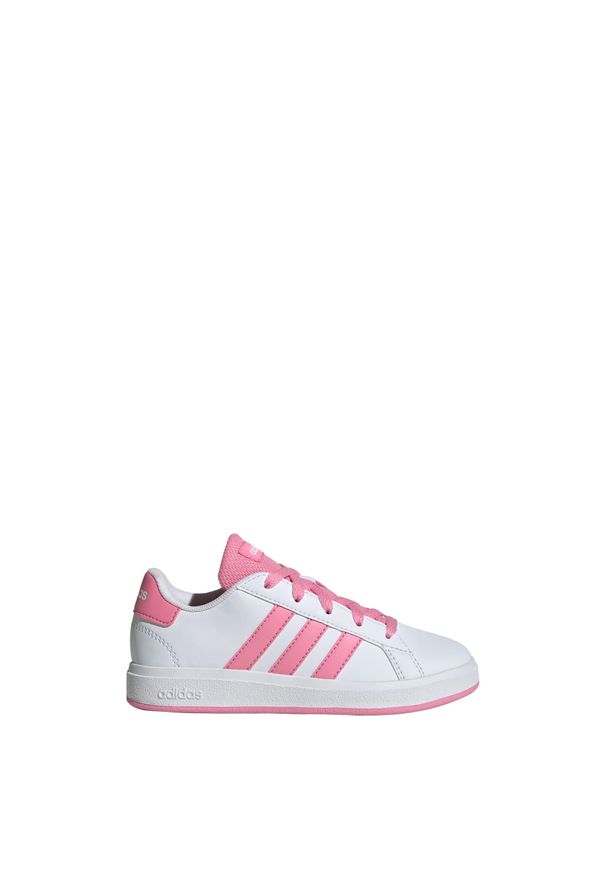 Adidas - Buty Grand Court Lifestyle Tennis Lace-Up. Kolor: czarny, różowy, biały, wielokolorowy. Materiał: materiał. Sport: turystyka piesza