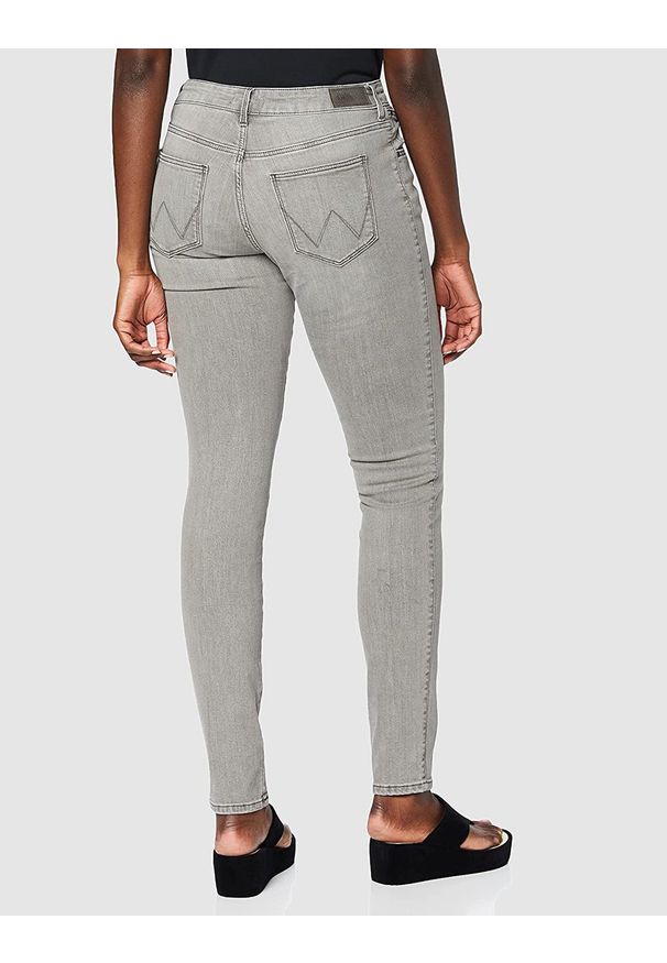 Wrangler - SPODNIE DAMSKIE WRANGLER SKINNY GREY AS ICE W28KQG72E 112128325