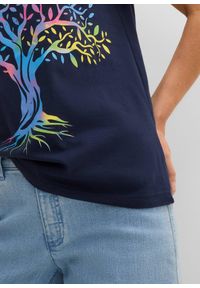 bonprix - T-shirt z nadrukiem z bawełny organicznej. Kolor: niebieski. Materiał: bawełna. Wzór: nadruk #3