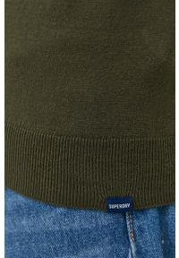 Superdry sweter z domieszką kaszmiru męski kolor zielony lekki. Kolor: zielony. Materiał: kaszmir. Długość rękawa: długi rękaw. Długość: długie #2