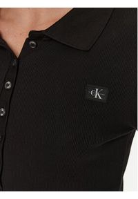 Calvin Klein Jeans Polo J20J224457 Czarny Slim Fit. Typ kołnierza: polo. Kolor: czarny. Materiał: bawełna