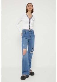 Hollister Co. sweter damski kolor biały. Okazja: na co dzień. Kolor: biały. Materiał: dzianina. Styl: casual #3