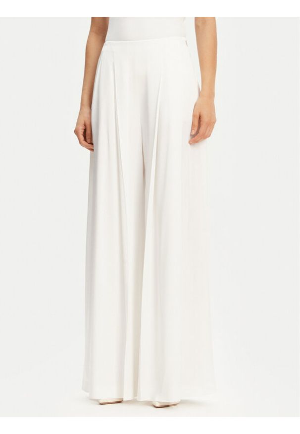 BOSS Spodnie palazzo Tetosa 50540618 Biały Relaxed Fit. Kolor: biały. Materiał: acetat