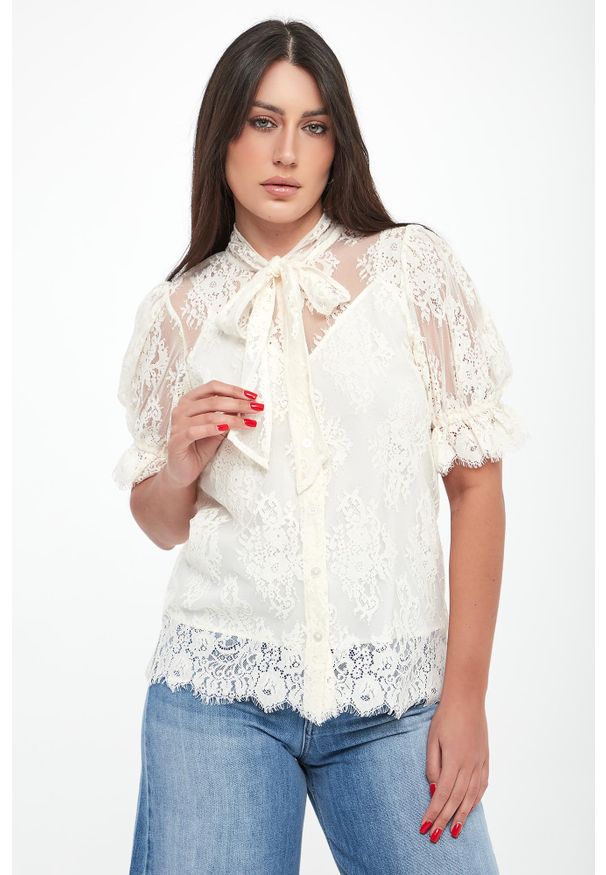 Twinset Milano - Koszula damska koronkowa TWINSET. Materiał: koronka