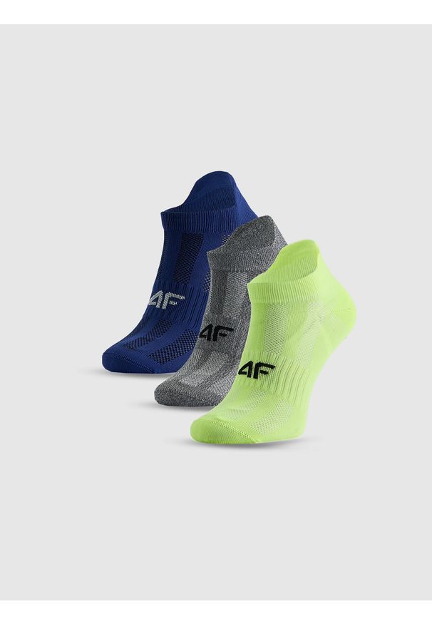 4f - 4F Skarpetki sportowe przed kostkę (3-pack) chłopięce - multikolor 32-34. Kolor: wielokolorowy. Materiał: materiał