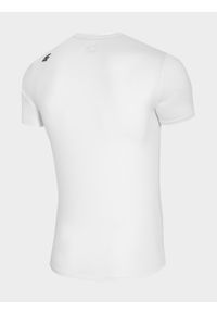 4f - Koszulka treningowa regular szybkochnąca męska. Kolor: biały. Materiał: dzianina, włókno. Sport: fitness #2
