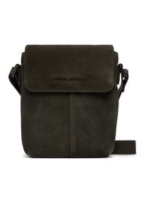 TOMMY HILFIGER - Tommy Hilfiger Saszetka Metal Logo Suede Crossbody Bag AM0AM14262 Zielony. Kolor: zielony. Materiał: zamsz, skóra #1