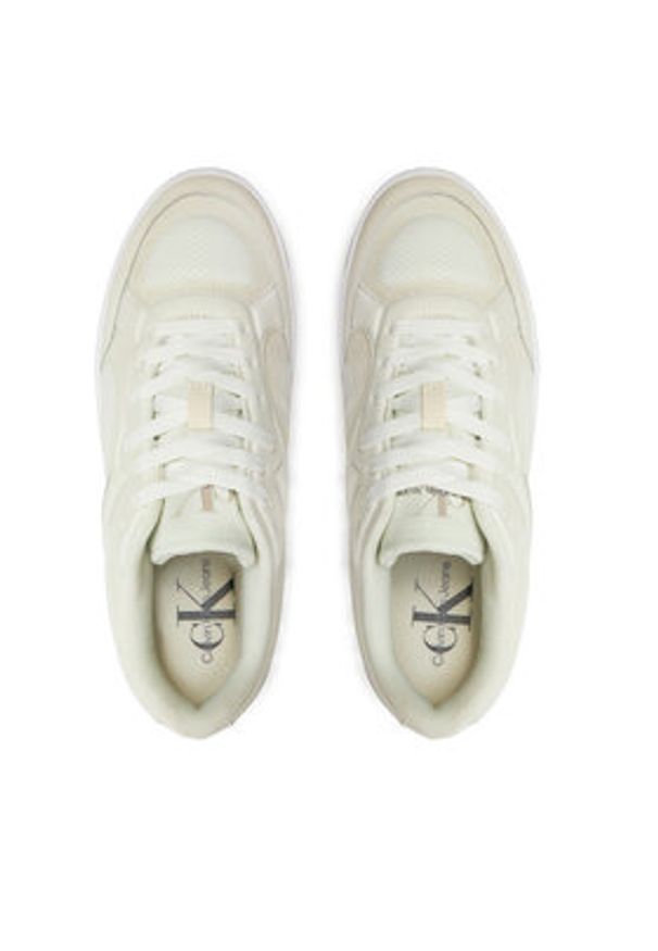 Calvin Klein Jeans Sneakersy Bold Platf Low Lace Mix In Mtl YW0YW01471 Beżowy. Kolor: beżowy. Materiał: skóra