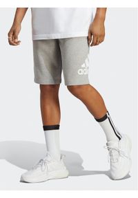 Adidas - adidas Szorty sportowe Essentials Big Logo IC9403 Szary Regular Fit. Kolor: szary. Materiał: bawełna. Styl: sportowy