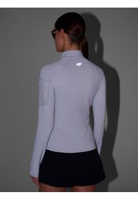 4f - 4F Bluza trekkingowa regular szybkoschnąca damska - szara XL. Kolor: szary. Materiał: syntetyk, włókno, elastan, materiał. Długość rękawa: raglanowy rękaw. Wzór: jednolity. Styl: klasyczny. Sport: wspinaczka, turystyka piesza #2