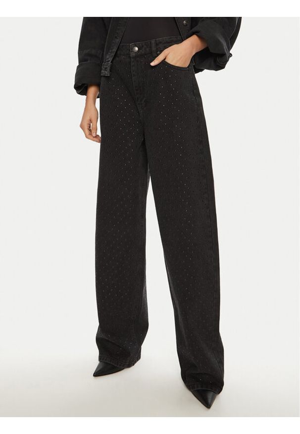 ROTATE Jeansy 113606 Czarny Regular Fit. Kolor: czarny