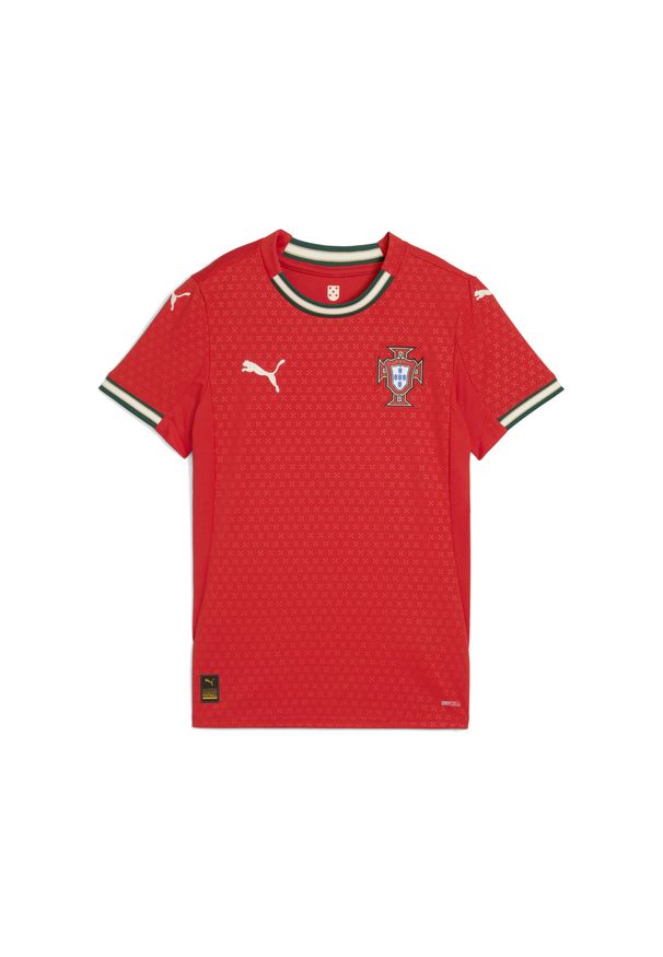 Puma - Damska koszulka domowa Portugalia 2025 PUMA. Kolor: czerwony, beżowy, wielokolorowy. Sport: piłka nożna