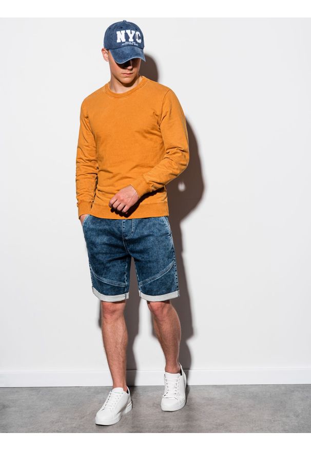 Pomarańczowa bluza Ombre Clothing klasyczna, bez kaptura