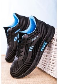 Casu - czarne buty sportowe sznurowane casu 20y01/b. Kolor: czarny, wielokolorowy, niebieski #1