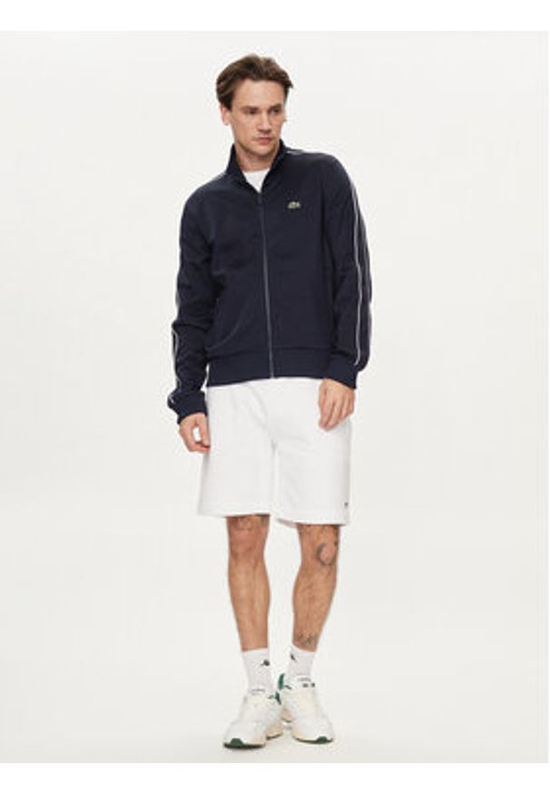 Lacoste Bluza SH1457 Granatowy Regular Fit. Kolor: niebieski. Materiał: bawełna