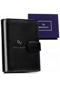ROVICKY - Portfel skórzany Rovicky RV-7680278-IL-L-BCA czarny. Kolor: czarny. Materiał: skóra