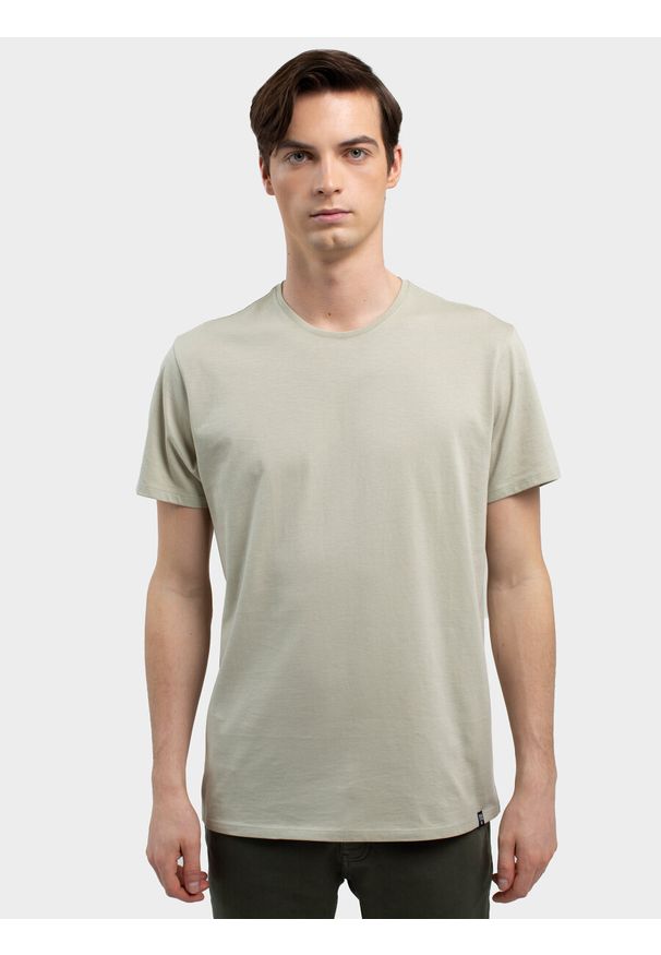 Big-Star - Koszulka męska bawełniana jasnozielona Basic 300. Okazja: na co dzień. Kolor: zielony. Materiał: bawełna. Sezon: wiosna, lato. Styl: casual, klasyczny
