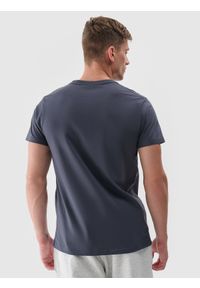 4f - 4F T-shirt z nadrukiem regular męski - szary XL. Okazja: na co dzień. Kolor: szary. Materiał: dzianina, bawełna, jersey. Wzór: nadruk. Styl: klasyczny, sportowy, casual