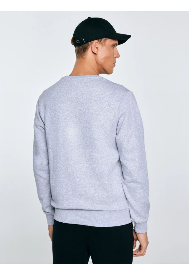 Big-Star - Bluza męska szara Marltones 901. Okazja: na co dzień. Kolor: szary. Materiał: materiał, dresówka, jeans. Wzór: aplikacja. Styl: casual, sportowy