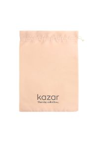 Kazar - Srebrne sandały damskie. Okazja: na ślub cywilny, na wesele. Zapięcie: pasek. Kolor: srebrny. Materiał: skóra. Wzór: paski, aplikacja. Obcas: na obcasie. Styl: elegancki. Wysokość obcasa: średni #3