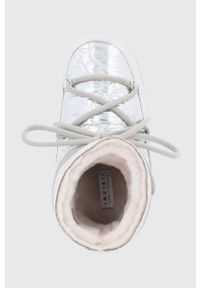 Inuikii Śniegowce kolor srebrny. Nosek buta: okrągły. Zapięcie: sznurówki. Kolor: srebrny. Materiał: guma, wełna