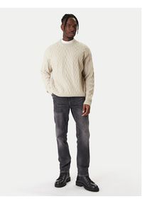 BOSS Sweter Kableto 50548689 Beżowy Regular Fit. Kolor: beżowy. Materiał: wełna #2
