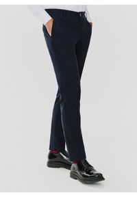 Pako Lorente - PAKO LORENTE – Gładkie spodnie męskie w kolorze granatowym. Kolor: niebieski. Materiał: bawełna, elastan. Wzór: gładki. Styl: klasyczny #6