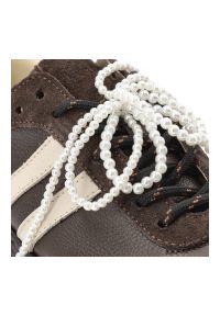 Sneakersy damskie Armodo, na wysokiej platformie i sznurowane z wygodnymi wkładkami, czekolada, N1068S10. Zapięcie: pasek. Kolor: brązowy. Materiał: zamsz, skóra, jeans. Obcas: na platformie. Styl: sportowy, retro #5