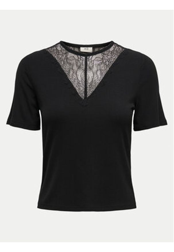 JDY T-Shirt Roxy 15341671 Czarny Slim Fit. Kolor: czarny. Materiał: wiskoza