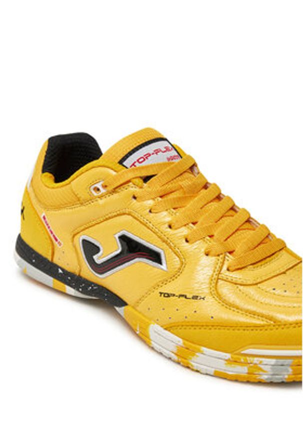 Joma Buty do piłki nożnej Top Flex Indoor TOPW2428IN Żółty. Kolor: żółty. Materiał: skóra
