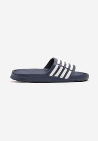 Born2be - Granatowo-Białe Piankowe Klapki w Sportowym Stylu w Paski Zirivane. Okazja: na plażę, na co dzień, na spacer. Kolor: niebieski. Wzór: paski. Sezon: lato. Styl: sportowy #6