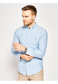 Polo Ralph Lauren Koszula Core Replen 710549084 Błękitny Slim Fit. Typ kołnierza: polo. Kolor: niebieski. Materiał: bawełna