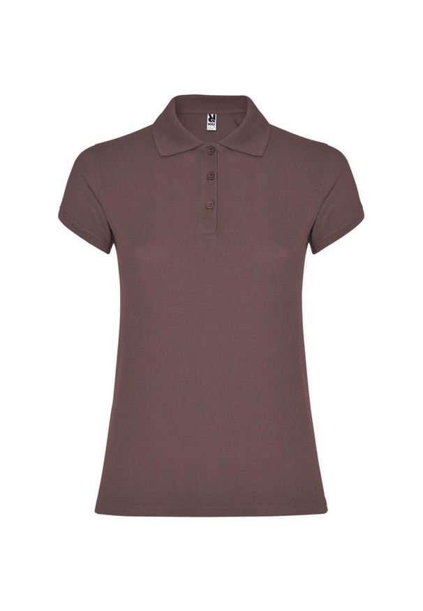 ROLY - Damska Koszulka Polo W Gwiazdki. Typ kołnierza: polo. Kolor: czerwony