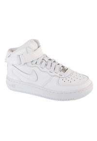 Nike - Buty sportowe Sneakersy dziewczęce, Air Force 1 Mid EasyOn Gs. Kolor: biały. Model: Nike Air Force. Sport: turystyka piesza