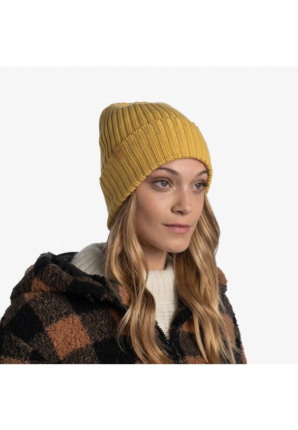 Czapka zimowa z wełny merino Buff Merino Wool Norval. Kolor: żółty. Materiał: wełna. Sezon: zima. Styl: sportowy