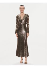 ViCOLO Sukienka wieczorowa FR0011 Brązowy Regular Fit. Kolor: brązowy. Materiał: syntetyk. Styl: wizytowy #1