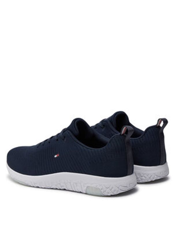 TOMMY HILFIGER - Tommy Hilfiger Sneakersy Corporate Knit Rib Runner FM0FM02838 Granatowy. Kolor: niebieski. Materiał: materiał