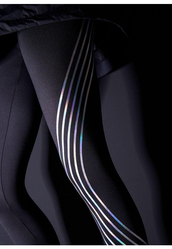 bonprix - Legginsy ocieplane z odblaskowymi elementami, dł. przed kostkę. Kolor: czarny. Styl: sportowy