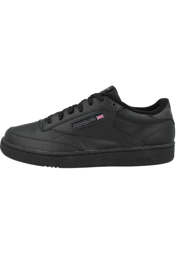 Buty do chodzenia męskie Reebok Club C 85. Zapięcie: sznurówki. Kolor: czarny. Materiał: materiał, skóra. Szerokość cholewki: normalna. Model: Reebok Club. Sport: turystyka piesza