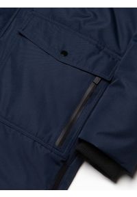 Ombre Clothing - Zimowa kurtka męska alaska z odpinanym futerkiem od kaptura - granatowa V1 OM-JALJ-0148 - XXL. Kolor: niebieski. Materiał: futro. Długość: długie. Wzór: nadruk. Sezon: zima #9