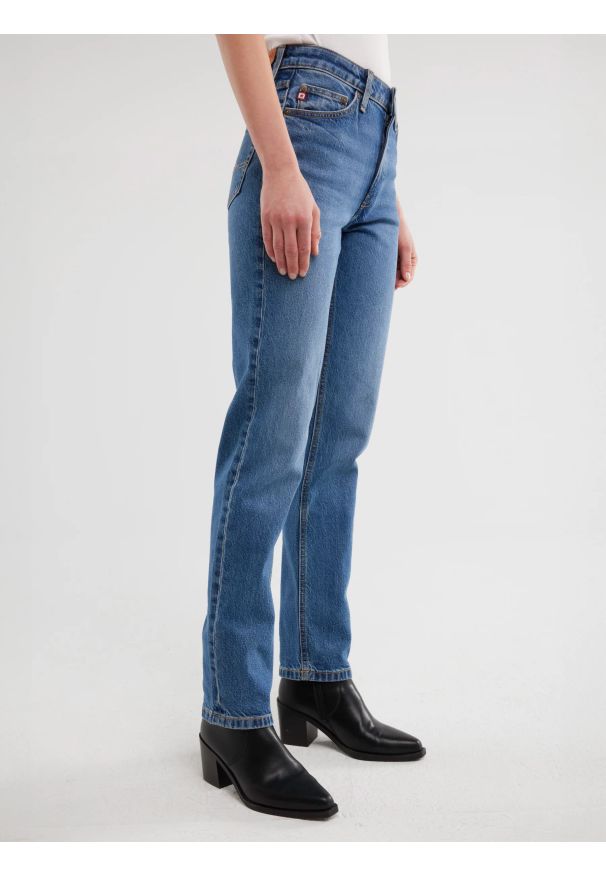 Big-Star - Jeansy damskie niebieskie Charlotte 301. Okazja: na co dzień. Stan: podwyższony. Kolor: niebieski. Sezon: lato. Styl: elegancki, casual